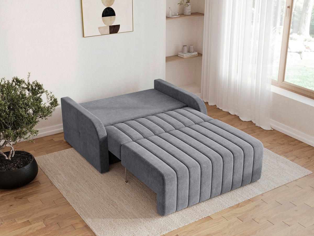SCHLAFSOFA ALASKA 120 Anthrazit  inkl. Schlaffunktion, Stauraum  - Anthrazit/Schwarz, Design, Kunststoff/Textil (141/90/104cm) - MID.YOU