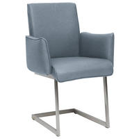 ARMLEHNSTUHL  in Stahl Mikrofaser  - Blau/Edelstahlfarben, Design, Holzwerkstoff/Textil (63/91/60cm) - Dieter Knoll