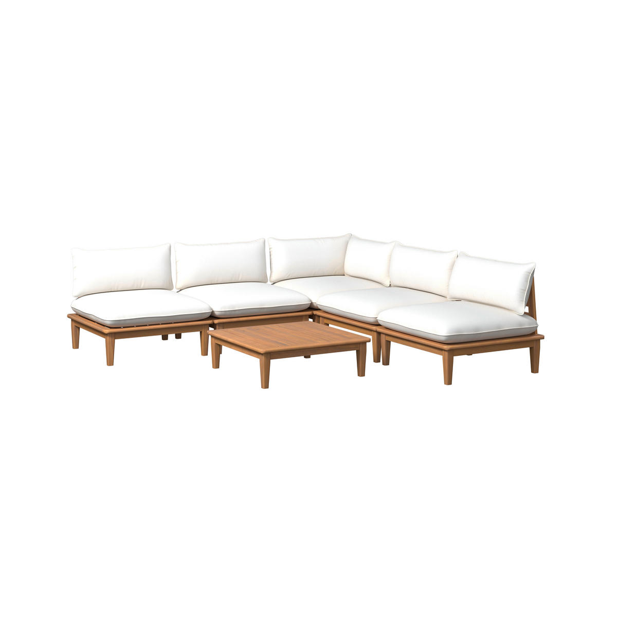 LOUNGEGARNITUR   80/65/80 cm Akazie massiv  - Beige/Akaziefarben, MODERN, Holz (80/65/80cm) - Ambia Garden