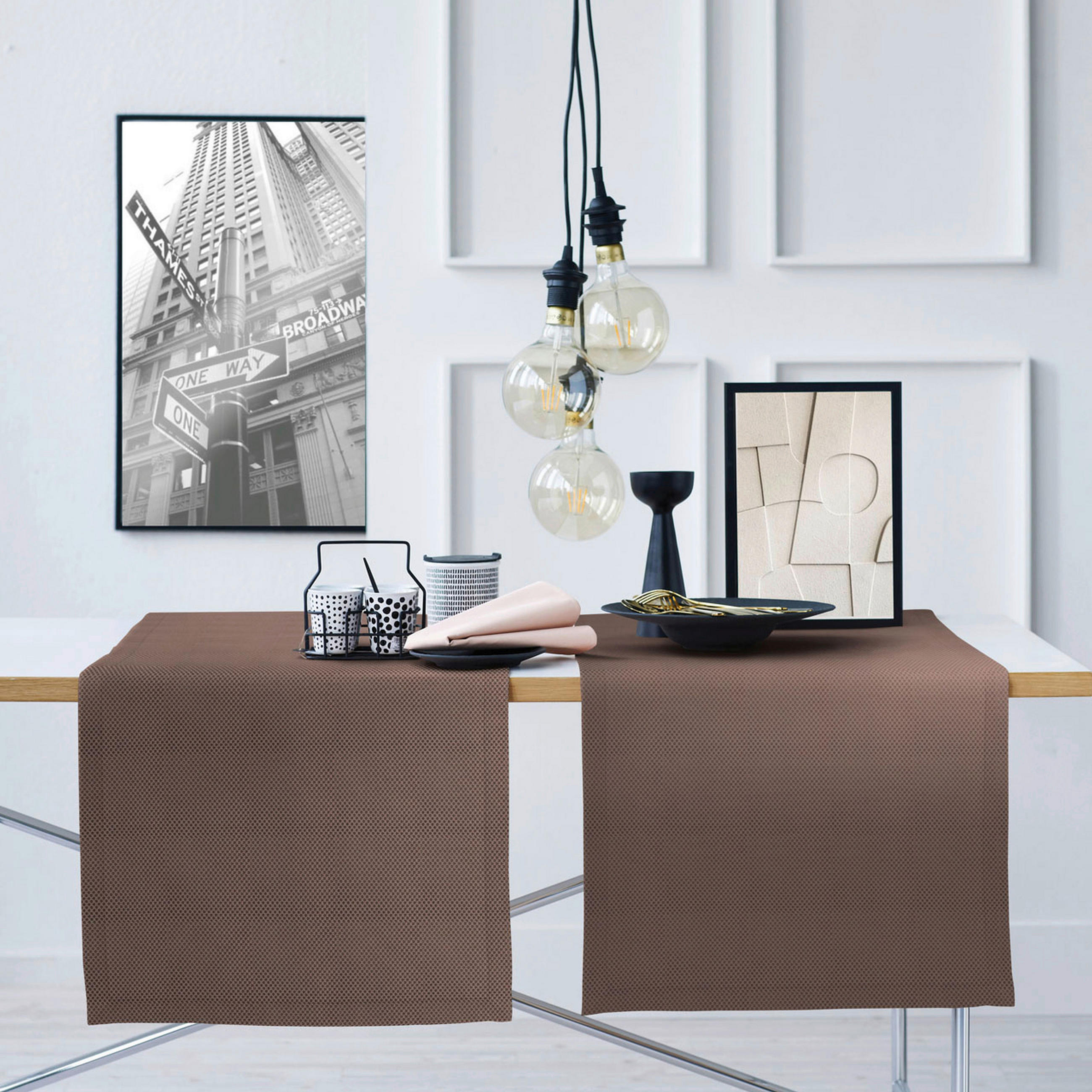 TISCHLÄUFER Kunststoff Mokka 42/150 cm  - Mokka, Basics, Kunststoff (42/150cm) - Dieter Knoll