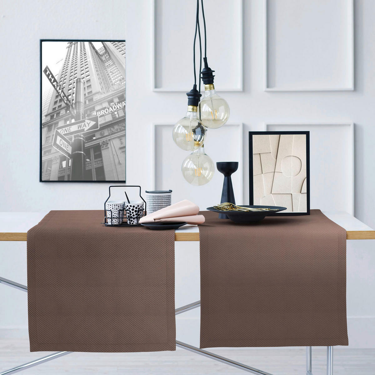 TISCHLÄUFER Kunststoff Mokka 42/150 cm  - Mokka, Basics, Kunststoff (42/150cm) - Dieter Knoll