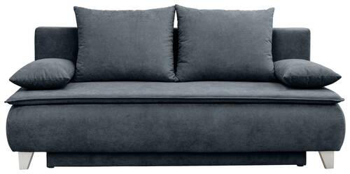 BOXSPRINGSOFA Flachgewebe Anthrazit  - Anthrazit/Silberfarben, MODERN, Holz/Textil (208/100/106cm) - MID.YOU