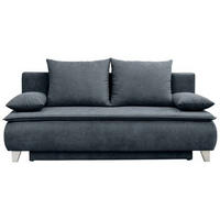 BOXSPRINGSOFA Flachgewebe Anthrazit  - Anthrazit/Silberfarben, MODERN, Holz/Textil (208/100/106cm) - MID.YOU