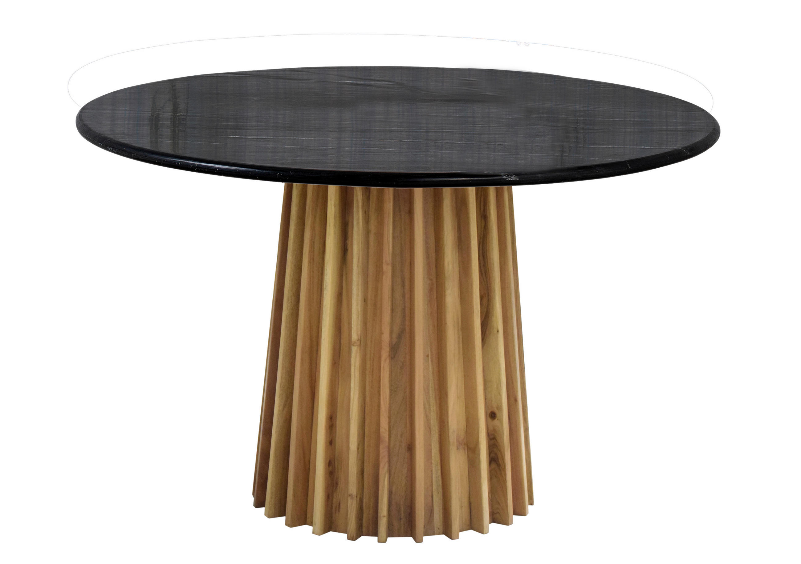 Livetastic Esstisch Marmor Schwarz, Akazie 120x76x120 cm