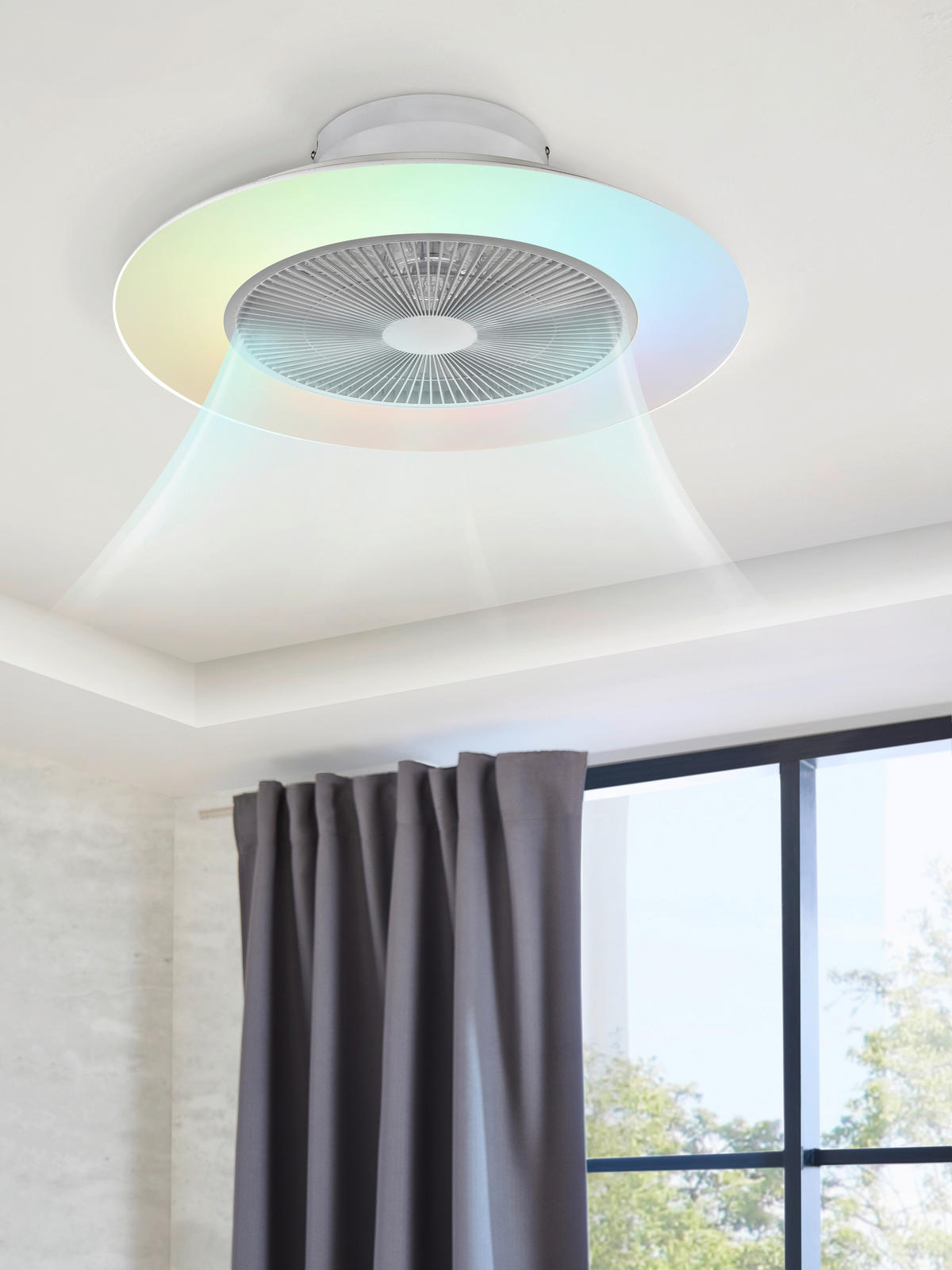 VENTILATOR STROPNI  bijela, boje kroma   prozirno   - bijela/prozirno, Trend, metal/plastika (55/19cm) - Mican
