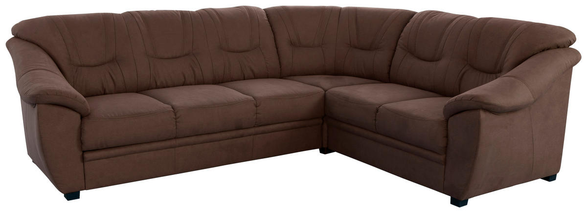 ECKSOFA inkl. Funktion in Flachgewebe Braun  - Schwarz/Braun, Konventionell, Kunststoff/Textil (264/215cm) - Sit & More