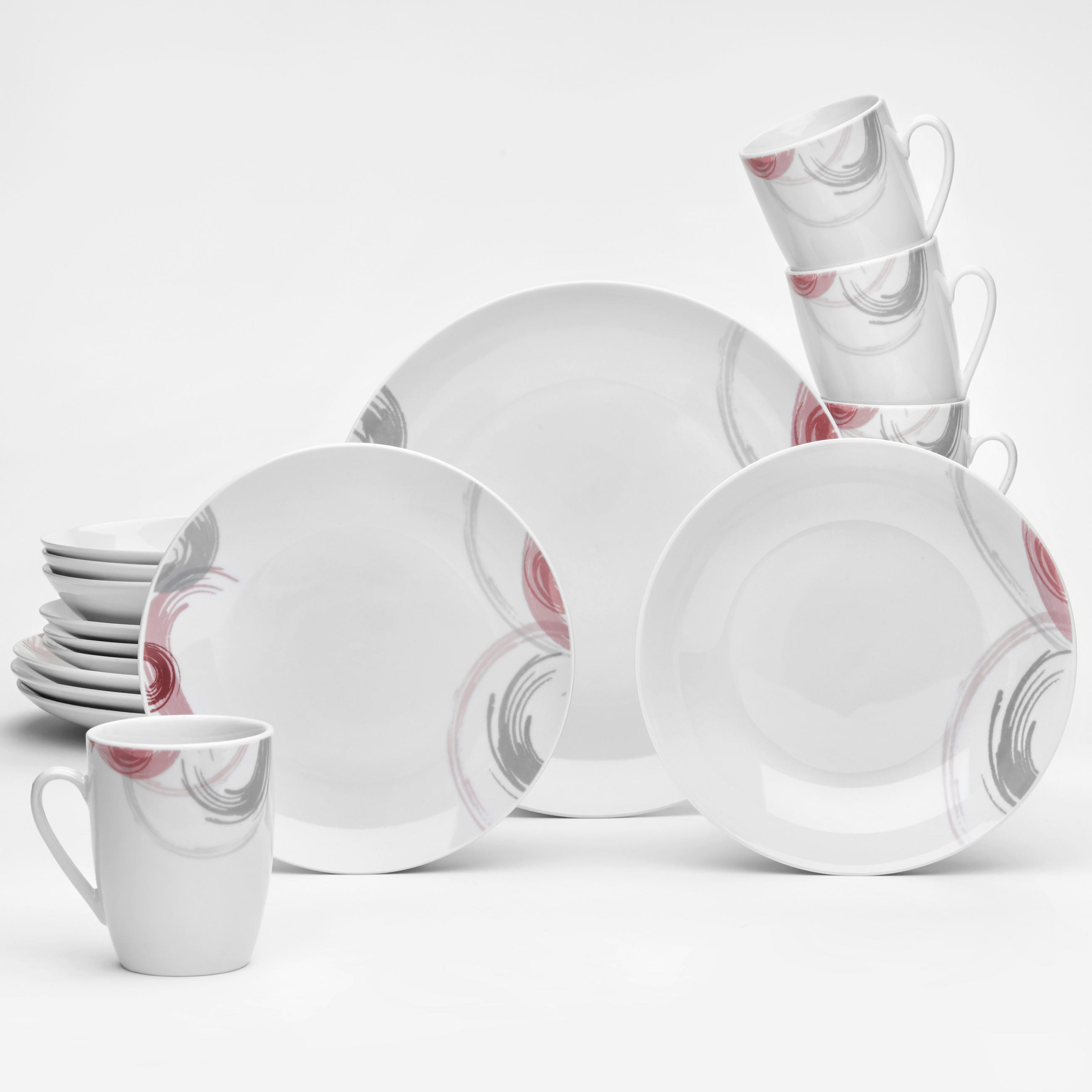 KOMBI SERVIS    16-dijelni   Tonga  - bijela/siva, Basics, keramika - Van Well