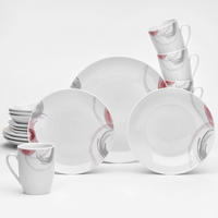 KOMBINIRAN SERVIS 16/1  Tonga  - siva/bela, Basics, keramika - Van Well