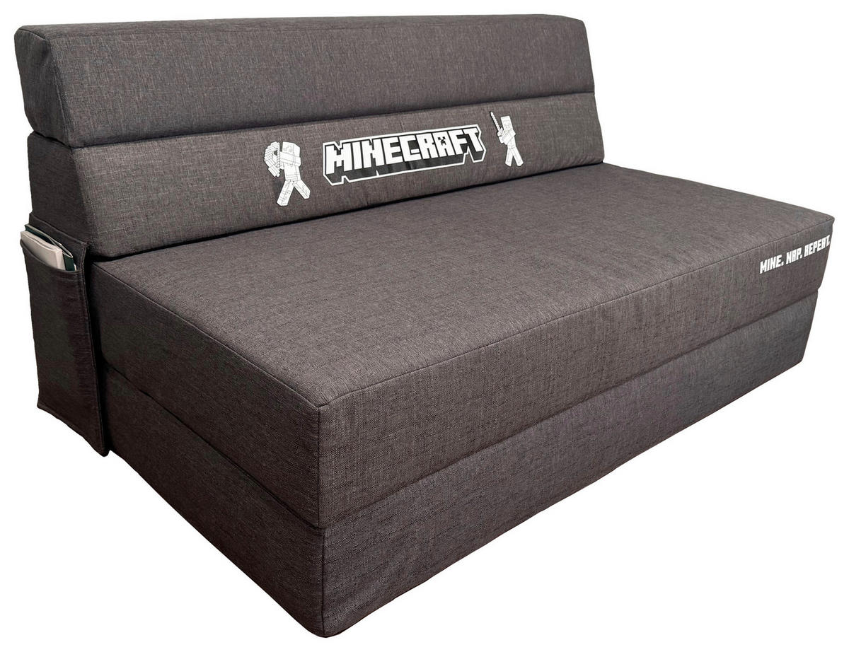 SCHLAFSOFA Webstoff Grau  - Grau, MODERN, Textil (119/80/80-200cm) - Minecraft