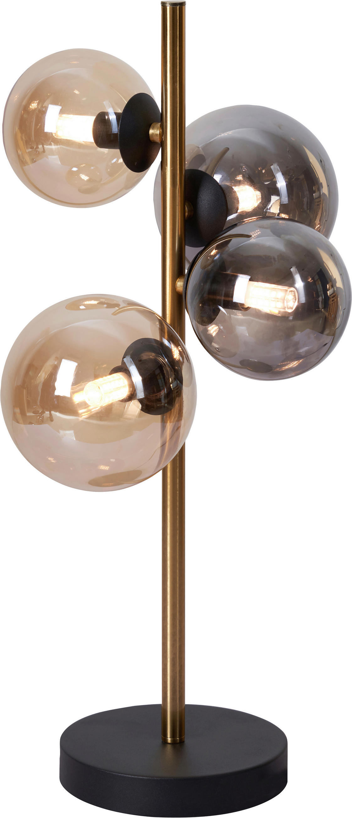 LED-TISCHLEUCHTE Amberok 23,7/19,3/48 cm  - Goldfarben/Bernsteinfarben, LIFESTYLE, Glas/Metall (23,7/19,3/48cm) - Dieter Knoll