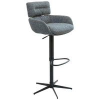 BARHOCKER Webstoff Schwarz, Dunkelgrau Eisen Sitzfläche 360° drehbar  - Dunkelgrau/Schwarz, Design, Textil/Metall (54/105/53cm) - Dieter Knoll