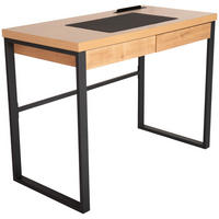 SCHREIBTISCH  in Eichefarben, Schwarz  - Eichefarben/Schwarz, MODERN, Holzwerkstoff/Metall (100/75/50cm) - Livetastic