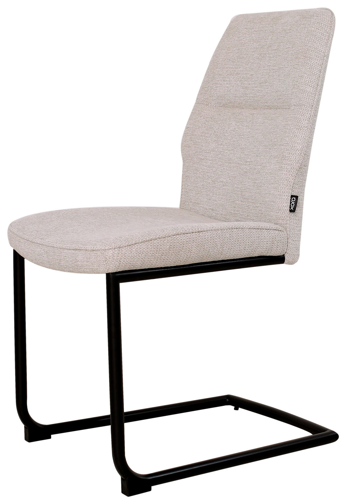 SZÁNKÓTALPAS SZÉK fém, textil bézs  - bézs/fekete, Design, textil/fém (45/91/62cm) - Xora