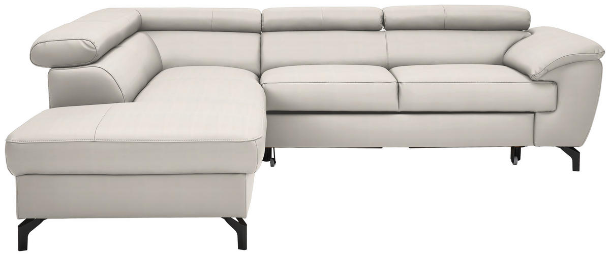 SAROKKANAPÉ textil, bőr ekrü  - fekete/ekrü, Design, bőr/textil (220/256cm) - Celina Home