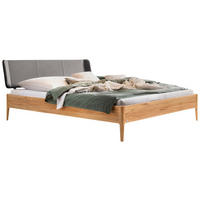 BETT 140/200 cm  in Buchefarben, Dunkelgrau  - Dunkelgrau/Buchefarben, Design, Holz (140/200cm) - Hasena