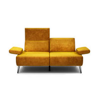 2-SITZER-SOFA in Samt Gelb  - Gelb/Schwarz, Design, Textil/Metall (164-194/85/86-94cm) - SENSOO