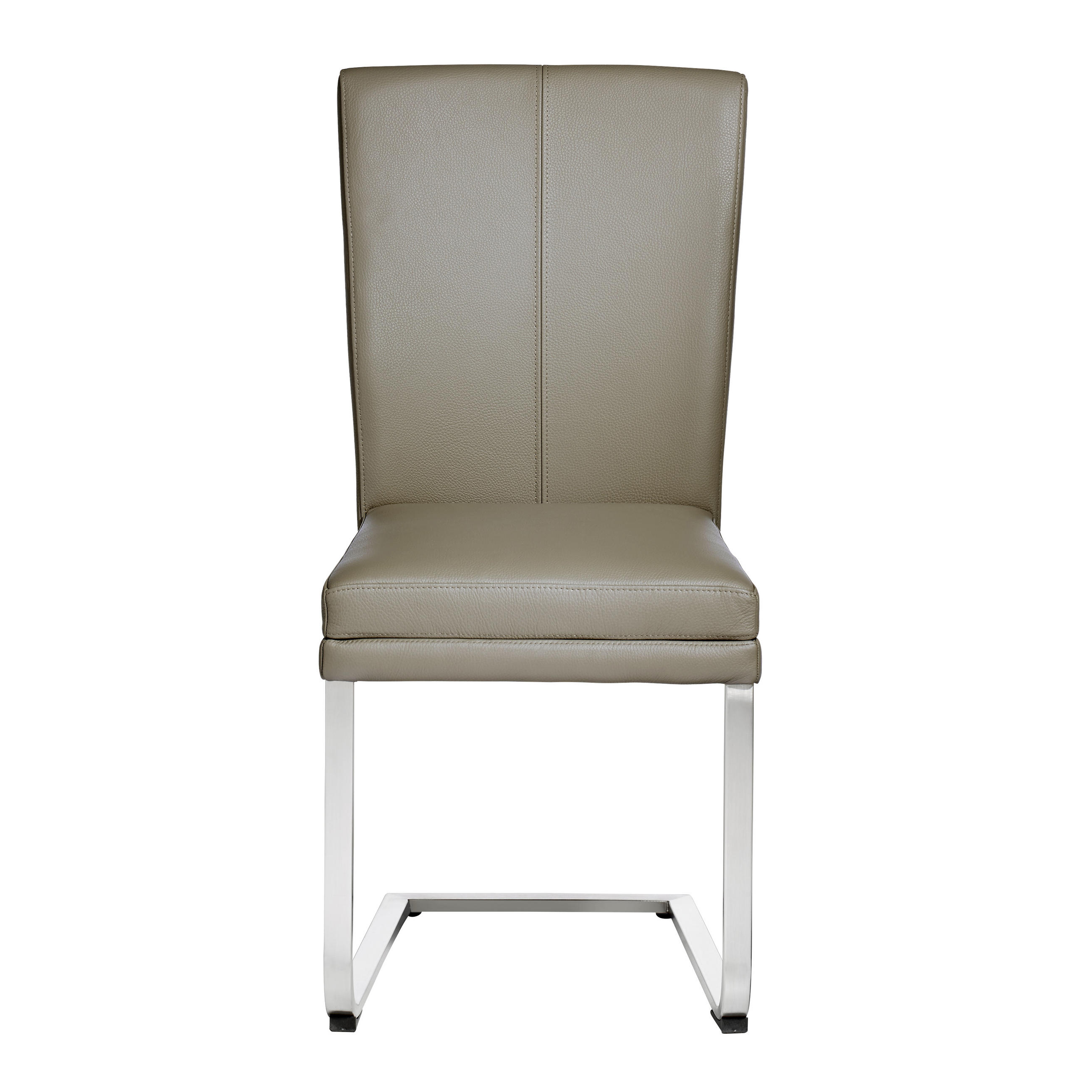 SCHWINGSTUHL  in Edelstahl Echtleder pigmentiert  - Edelstahlfarben/Hellgrau, Design, Leder/Metall (44/98/58cm) - Valdera