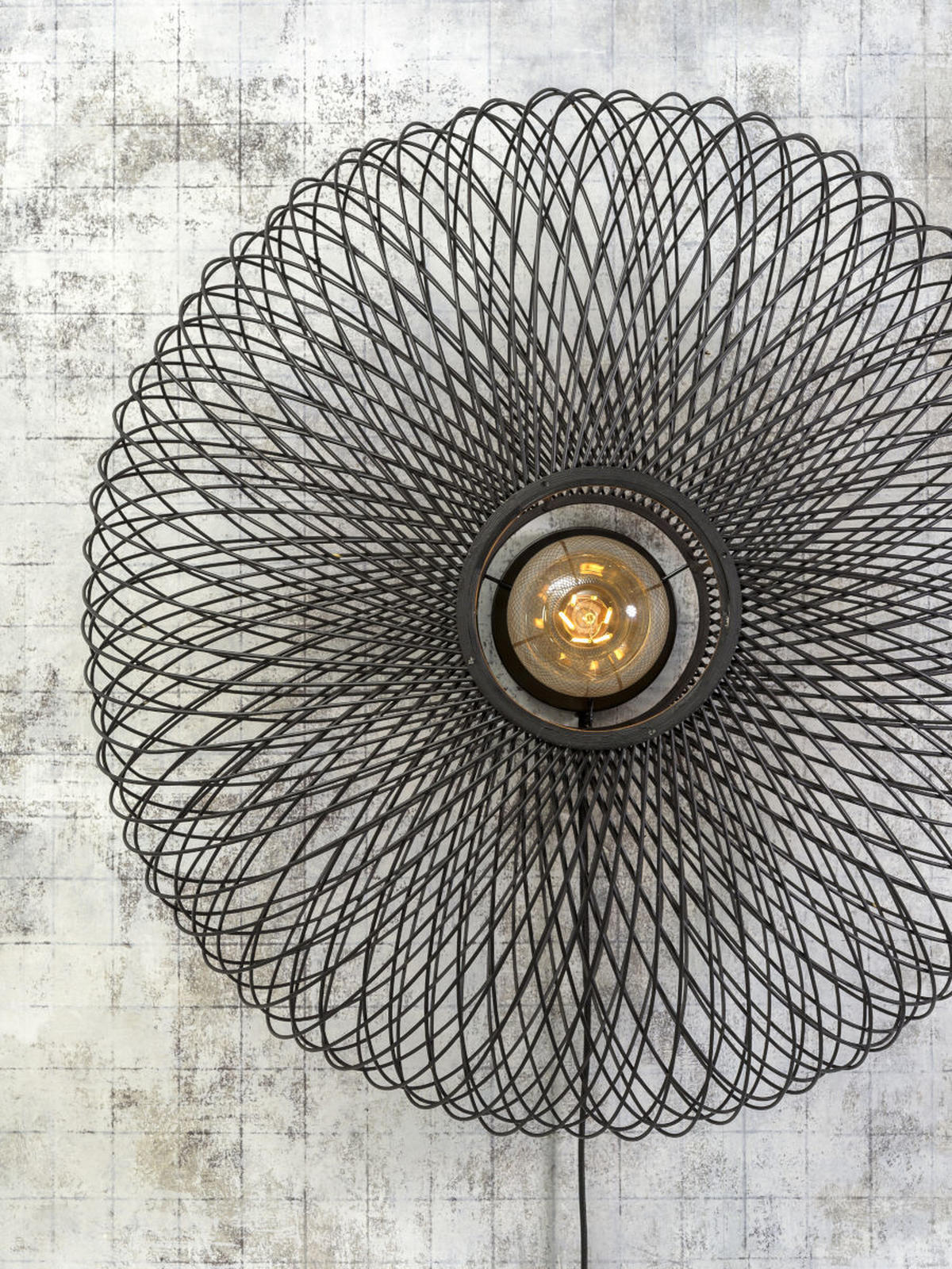 VÄGGLAMPA Cango 63/38 cm   - svart, Natur, naturmaterial (63/38cm) - Good & Mojo