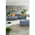 ECKSOFA in Webstoff Blau  182/279 cm  - Blau/Schwarz, KONVENTIONELL, Textil/Metall (182/279cm) - Hom`in