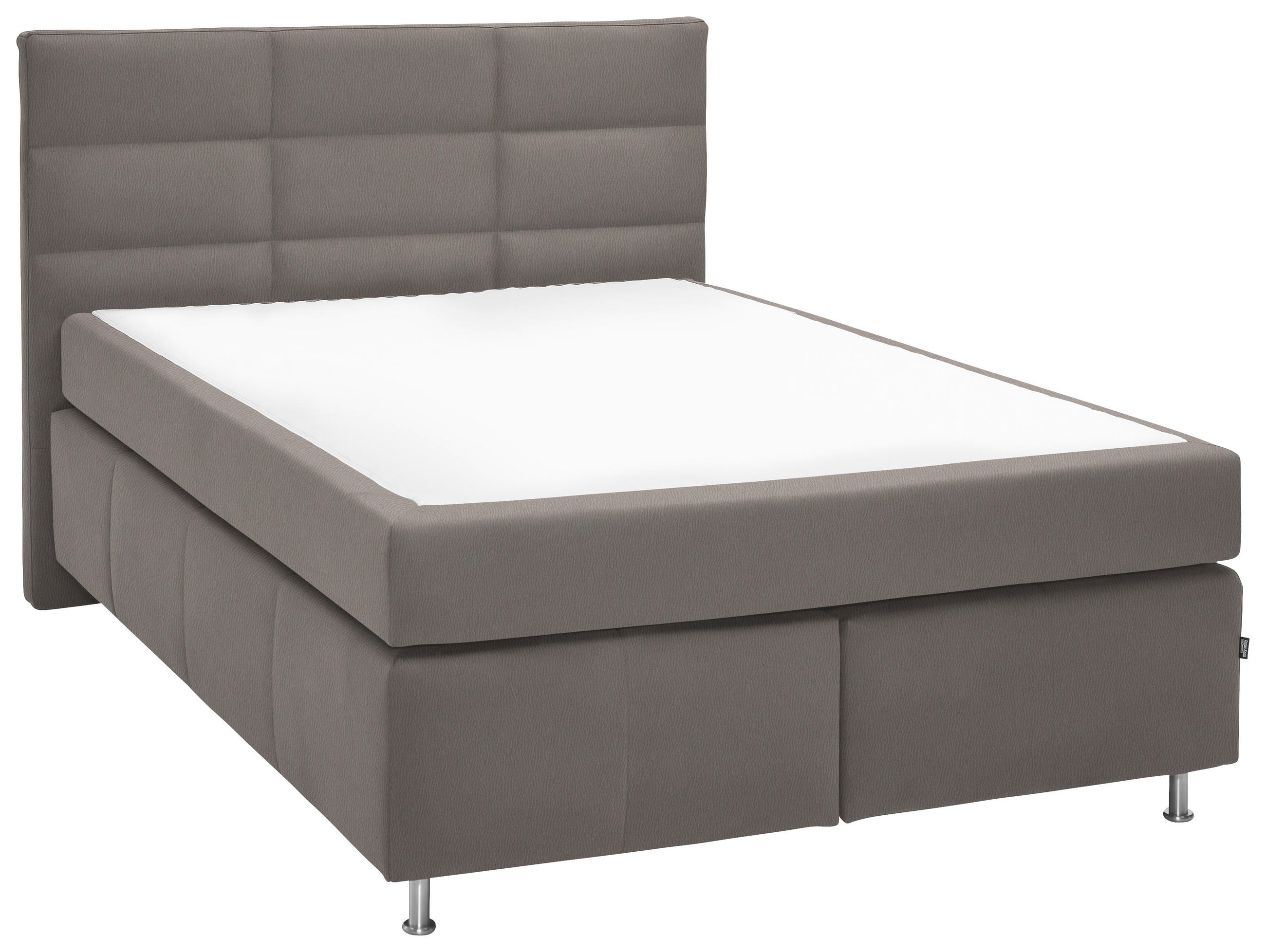 BOXSPRINGBETT 140/200 cm  in Schlammfarben  - Schlammfarben/Alufarben, KONVENTIONELL, Textil/Metall (140/200cm) - Dieter Knoll