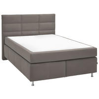 BOXSPRINGBETT 140/200 cm  in Schlammfarben  - Schlammfarben/Alufarben, KONVENTIONELL, Textil/Metall (140/200cm) - Dieter Knoll