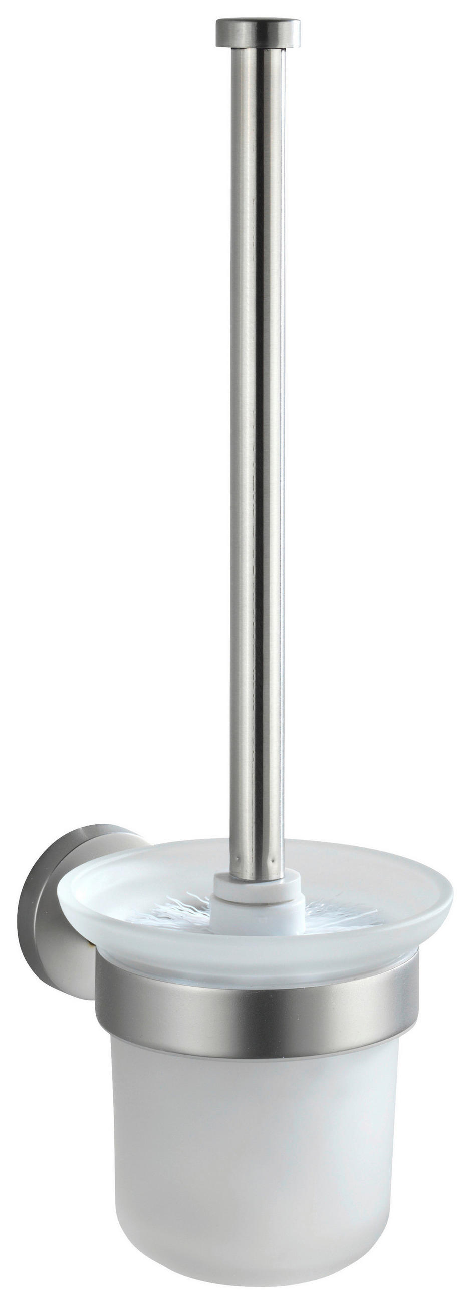WC-BÜRSTENGARNITUR - Edelstahlfarben/Transparent, Basics, Glas/Metall (10/35/14cm) - Wenko