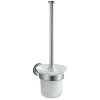 WC-BÜRSTENGARNITUR - Edelstahlfarben/Transparent, Basics, Glas/Metall (10/35/14cm) - Wenko