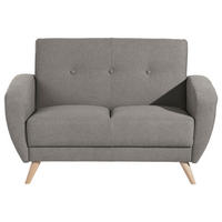 2-SITZER-SOFA  in Samt, Velours Grau  - Naturfarben/Grau, Design, Holz/Textil (136/85/82cm) - Max Winzer