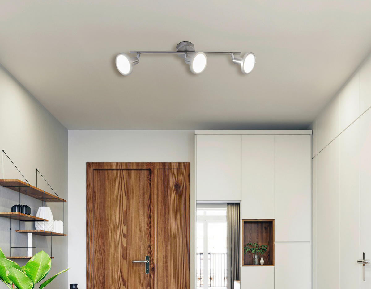 LED-STRAHLER 8/15,6 cm   - Nickelfarben, Design, Metall (8/15,6cm) - Globo