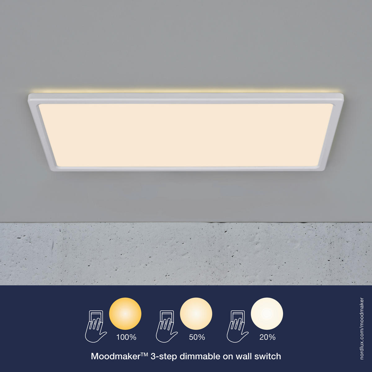 DECKENLEUCHTE    59,5/24,4/2,3 cm  - Weiß, Design, Kunststoff (59,5/24,4/2,3cm) - Nordlux