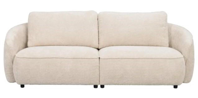 3-SITS SOFFA i beige  - beige/svart, Klassisk, metall/trä (226/80/102cm) - Rowico