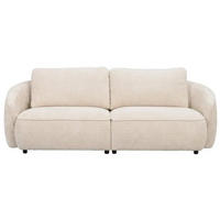 3-SITS SOFFA i beige  - beige/svart, Klassisk, metall/trä (226/80/102cm) - Rowico
