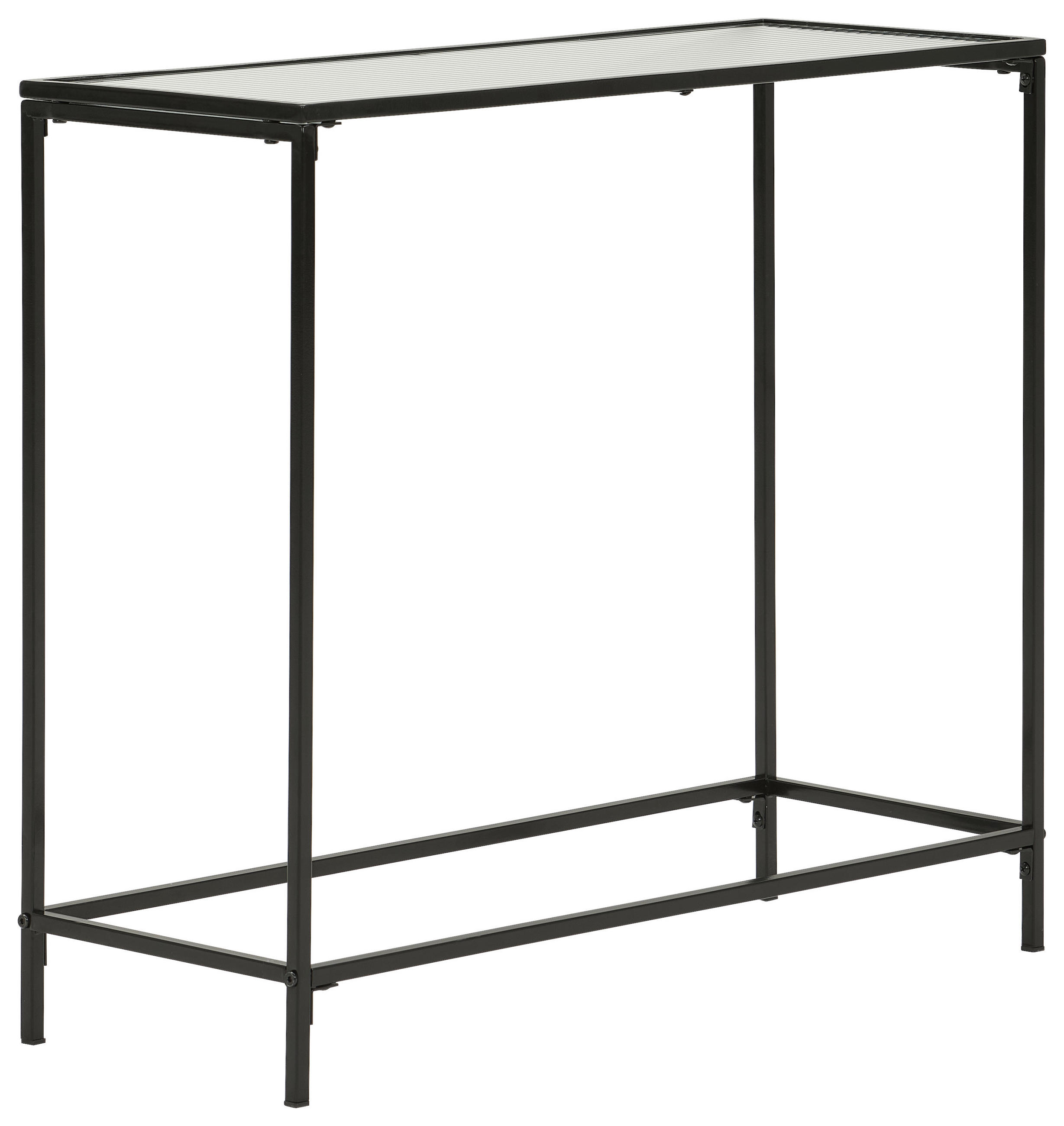 KONSOLENTISCH Schwarz  - Schwarz, Basics, Glas/Metall (80/30/70cm) - Xora