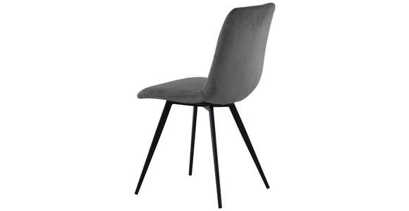 STUHL Samt Grau - Schwarz/Grau, Design, Textil/Metall (45/88/54,5cm) - Carryhome