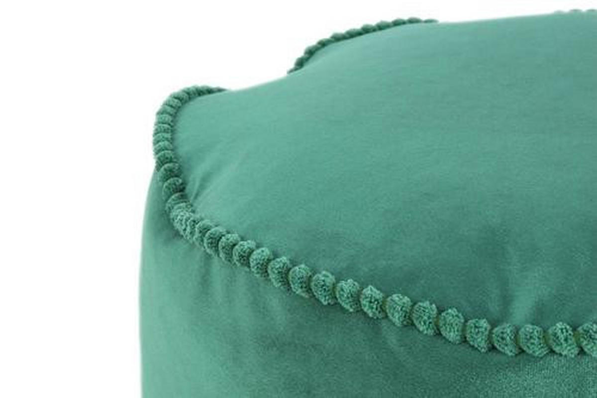 POUF Samt 45/38/45 cm  - Goldfarben/Grün, LIFESTYLE, Textil (45/38/45cm) - Kayoom