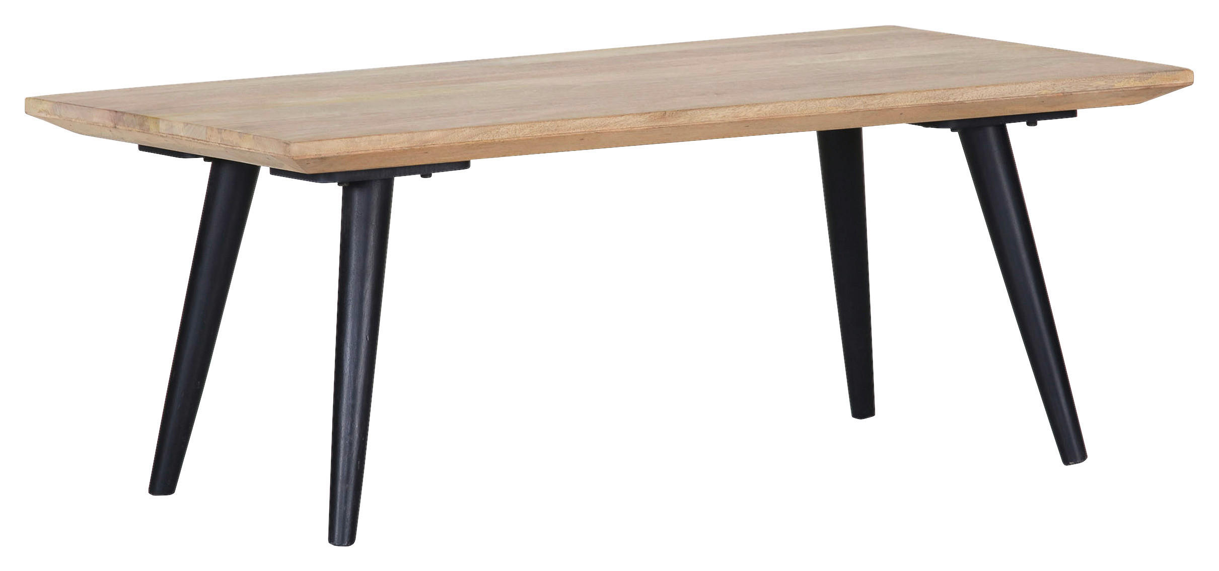 COUCHTISCH Mangoholz massiv 60/46/65 cm Naturfarben, Schwarz  - Schwarz/Naturfarben, Trend, Holz/Metall (60/46/65cm) - Livetastic