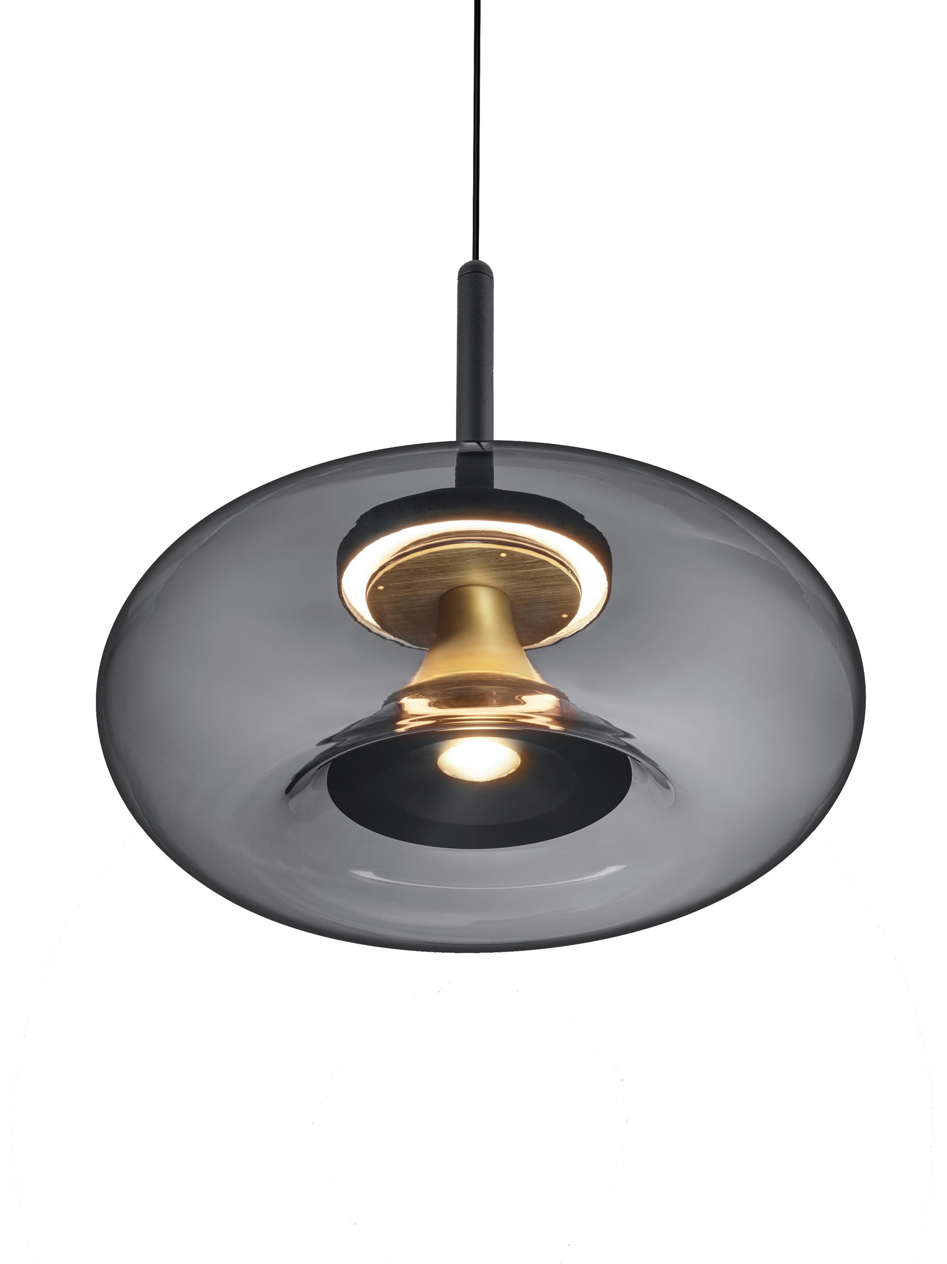 LED-PENDELLEUCHTE 32/210 cm  - Goldfarben/Schwarz, Design, Metall (32/210cm) - Helestra