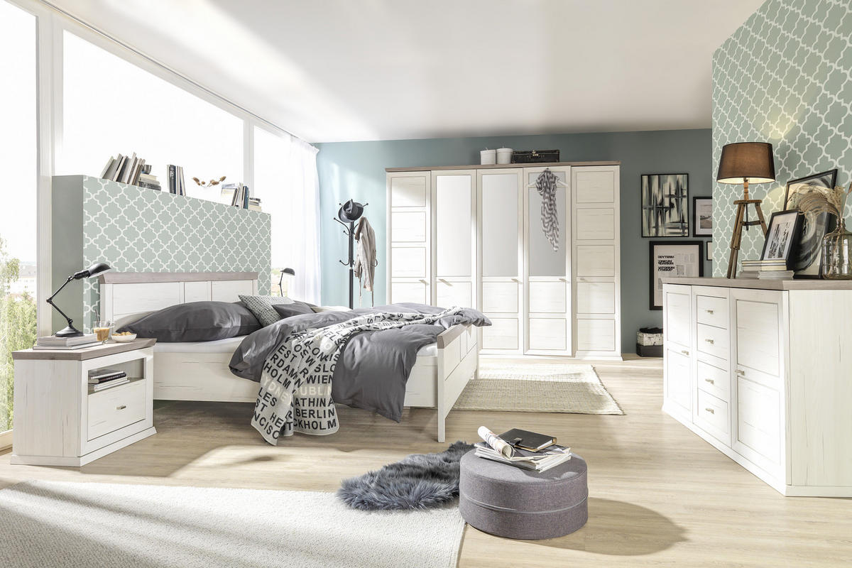 ŠATNÍ SKŘÍŇ SE ZRCADLEM, šedá, bílá, 255/209/60 cm - šedá/bílá, Lifestyle, kov/kompozitní dřevo (255/209/60cm) - Hom`in