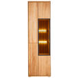 VITRINE  in furniert, massiv, teilmassiv Wildeiche Eichefarben - Dunkelgrau/Eichefarben, KONVENTIONELL, Glas/Holz (60/204/38cm) - Cantus