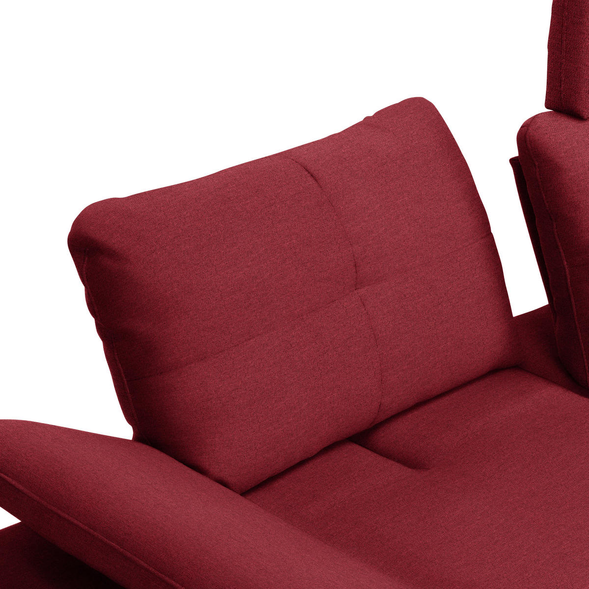 ECKSOFA in Webstoff Bordeaux  - Bordeaux/Schwarz, Design, Textil/Metall (301/179cm) - Chilliano
