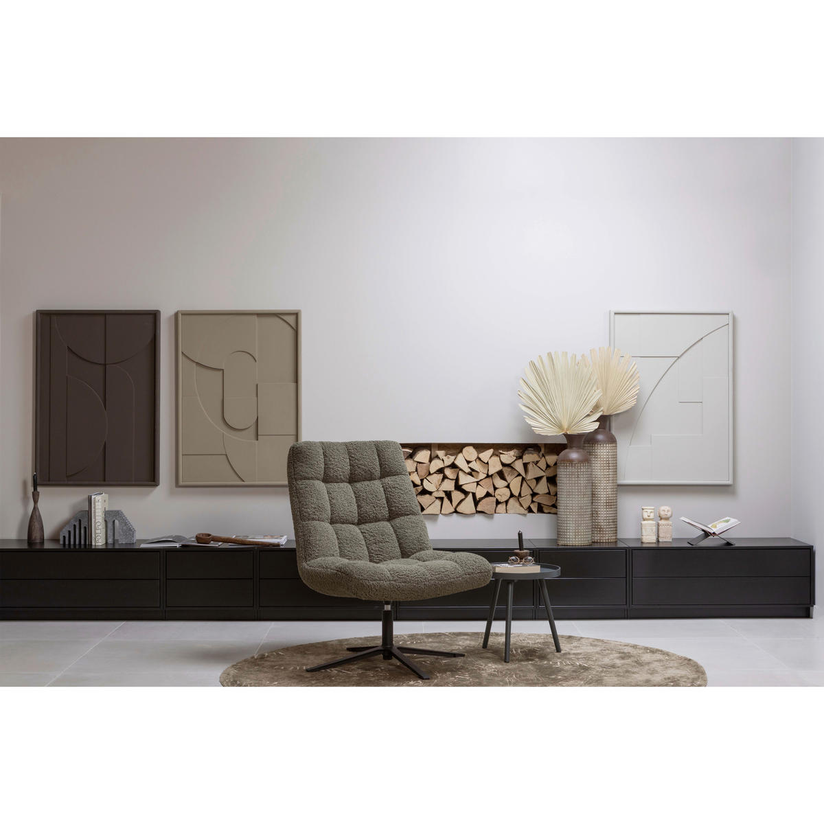 SESSEL in Teddystoff Dunkelgrün  - Dunkelgrün/Schwarz, Design, Textil/Metall (70/101/85cm) - Livetastic