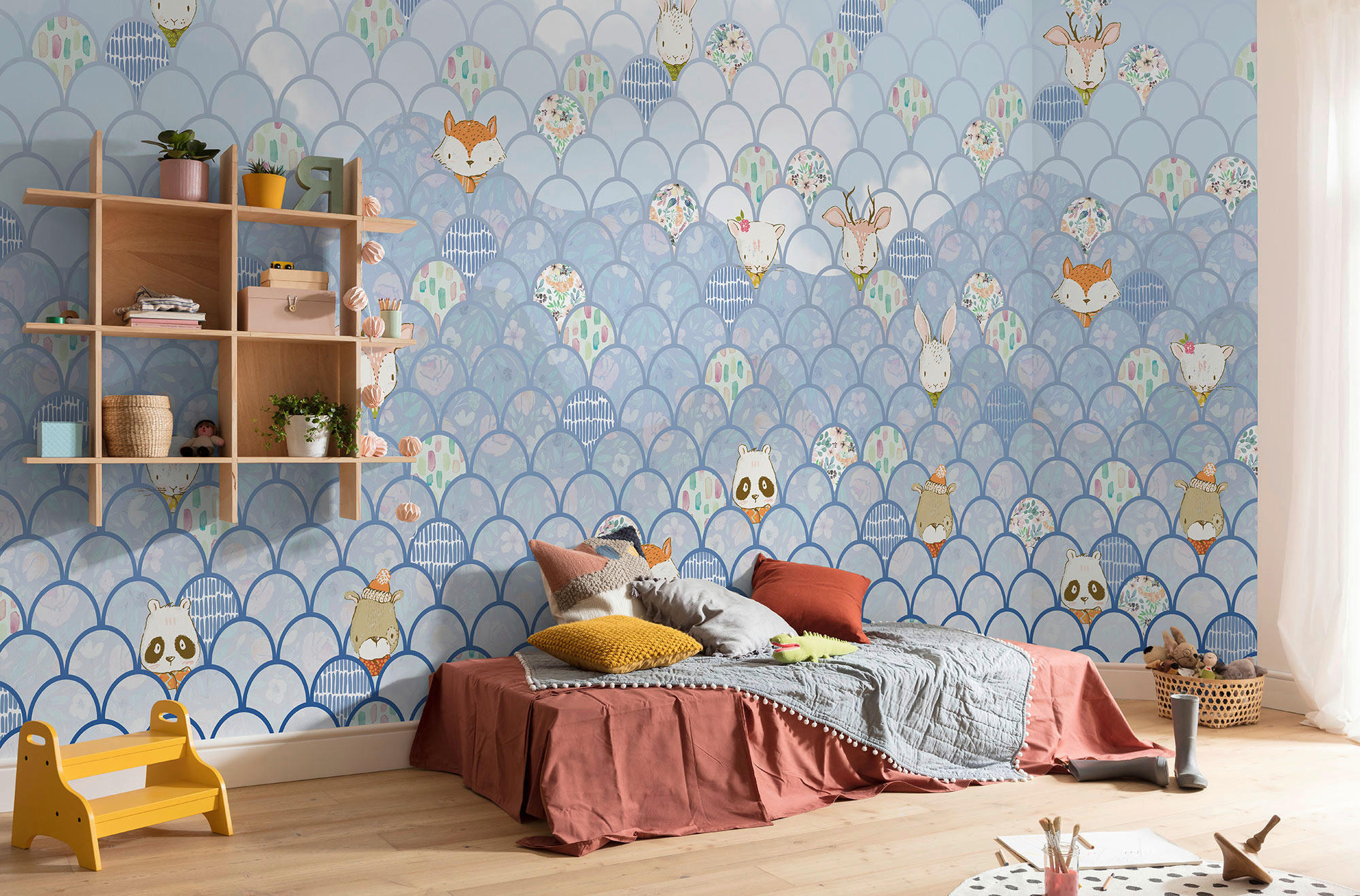 VLIESTAPETE - Blau/Weiß, Basics (500/250cm) - Komar