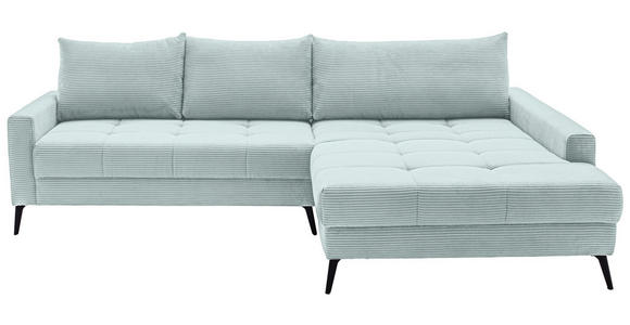 ECKSOFA  in Cord Blaugrau  280/173 cm  - Blaugrau/Schwarz, KONVENTIONELL, Textil/Metall (280/173cm) - Hom`in