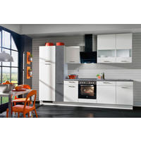 KÜCHENBLOCK 310 cm   in Anthrazit, Weiß  - Edelstahlfarben/Anthrazit, KONVENTIONELL, Glas/Holzwerkstoff (310cm) - Burger