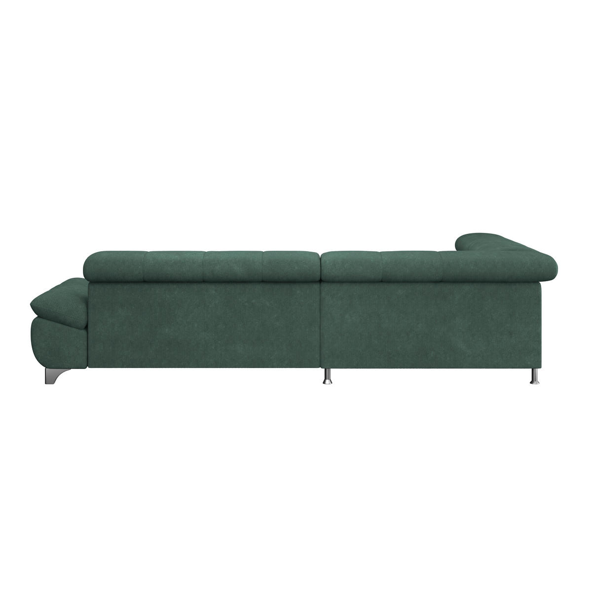 ECKSOFA Waldgrün Chenille  - Waldgrün/Chromfarben, KONVENTIONELL, Textil/Metall (234/312cm) - Livetastic