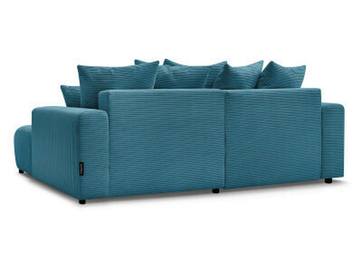 ECKSOFA Ottomane rechts  ATILLA Hellblau Cord  - Schwarz/Hellblau, MODERN, Kunststoff/Textil (244/149cm)