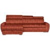 ECKSOFA Rostfarben Velours  - Chromfarben/Rostfarben, Design, Kunststoff/Textil (173/276cm) - Stylife