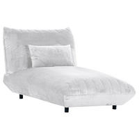 LIGGFÅTÖLJ i plysch vit  - vit/svart, Klassisk, textil/plast (100/86/166cm) - MID.YOU