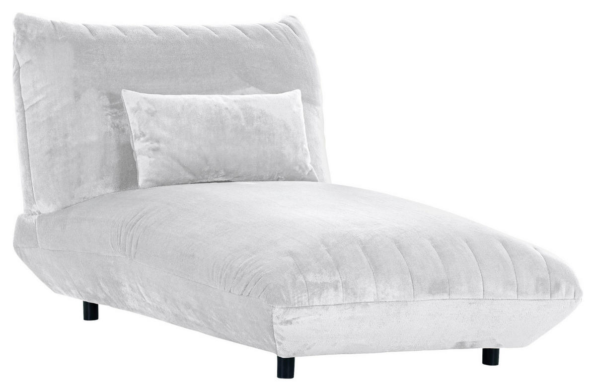 LIGGFÅTÖLJ i plysch vit  - vit/svart, Klassisk, textil/plast (100/86/166cm) - MID.YOU