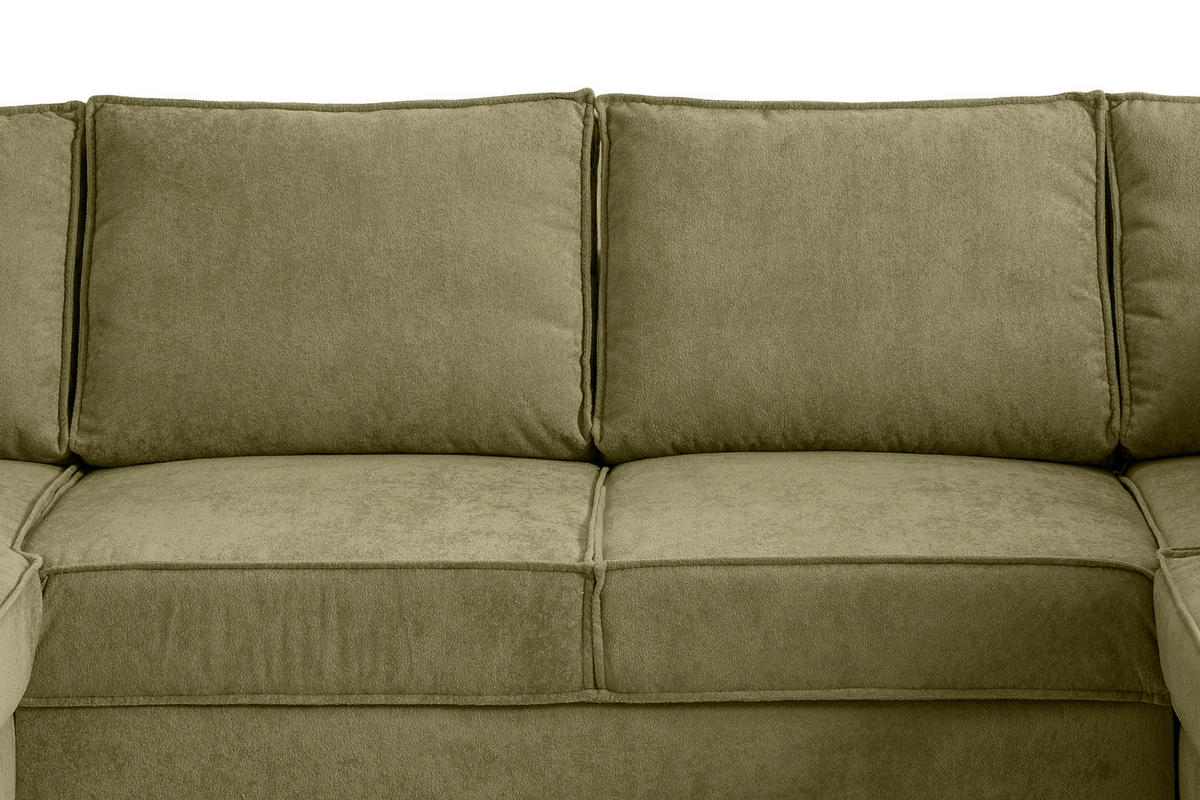 SJEDEĆA GARNITURA tekstil  zelena   - zelena/crna, Moderno, tekstil/metal (198/309/150cm) - MID.YOU